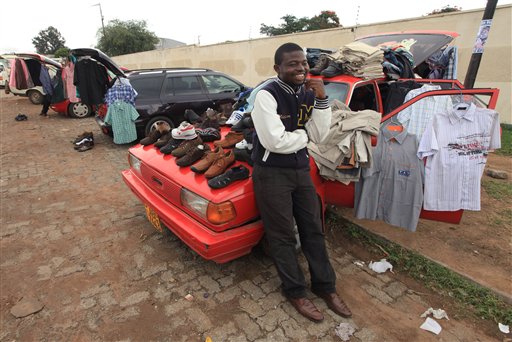 Outfits on wheels: In Zimbabwe, cars are used clothing&nbsp;shops