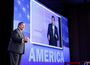 New Jersey Gov. Chris Christie speaks at the Southern Republican Leadership Conference in Oklahoma City, Friday, May 22, 2015. (AP Photo/Alonzo Adams)
