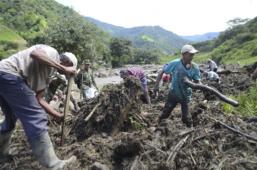 Flood, mudslide sweep away homes in Colombia, killing&nbsp;58