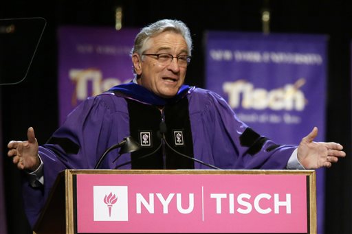 De Niro tells NY arts graduates ‘You have to keep&nbsp;working’
