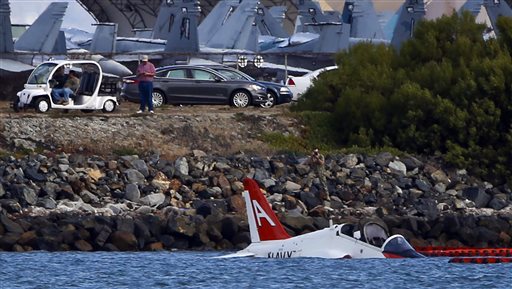 Navy says pilot safely ejected when plane went off&nbsp;runway
