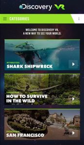 This images provided by Discovery Communications shows a screen shot of Discovery virtual reality network, Discovery VR, a fledgling service that is testing the limits and capabilities of the new immersive format.  (Discovery Communications via AP)