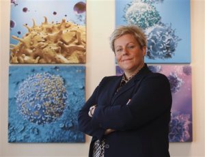In this photo taken Tuesday, Sept. 8, 2015,  Cate Dyer, chief executive officer and founder of StemExpress, poses at the company's office in Placerville, Calif. StemExpress is a broker in human  tissue, which includes the fetal tissue that is at the heart of the Planned Parenthood video controversy.(AP Photo/Rich Pedroncelli)