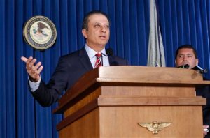 U.S. Attorney Preet Bharara speaks during a news conference at the U.S. Attorney's office in New York, Thursday, Sept. 17, 2015. The government and General Motors have reached a deal to resolve a criminal investigation into how the Detroit automaker concealed a deadly problem with small-car ignition switches. (AP Photo/Kathy Willens)