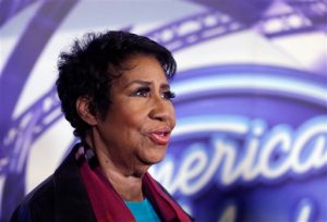 FILE - In a March 4, 2015, file photo, singer Aretha Franklin is interviewed after a taping for American Idol XIV at The Fillmore Detroit. A federal judge in Denver on Friday, Sept. 4, 2015, blocked the scheduled screening at the Telluride Film Festival of the film Amazing Grace, which features footage from 1972 of a Franklin concert, after the singer objected to its release. (AP Photo/Carlos Osorio, File)