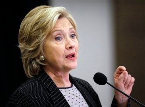 Democratic presidential candidate Hillary Rodham Clinton speaks at the University of Wisconsin-Milwaukee, Thursday, Sept. 10, 2015, in Milwaukee. (AP Photo/Morry Gash)