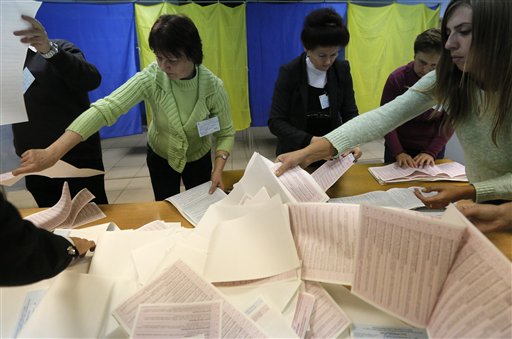 Exit polls in Ukraine local elections show east-west&nbsp;split