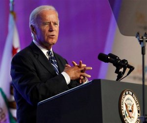 FILE - In this Sept. 16, 2015 file photo, Vice President Joe Biden speaks in Anaheim, Calif.  Bidens summer of uncertainty is turning into a fall of indecision, creating doubts about whether he could still be a serious candidate for president in 2016.  (AP Photo/Christine Cotter, File)