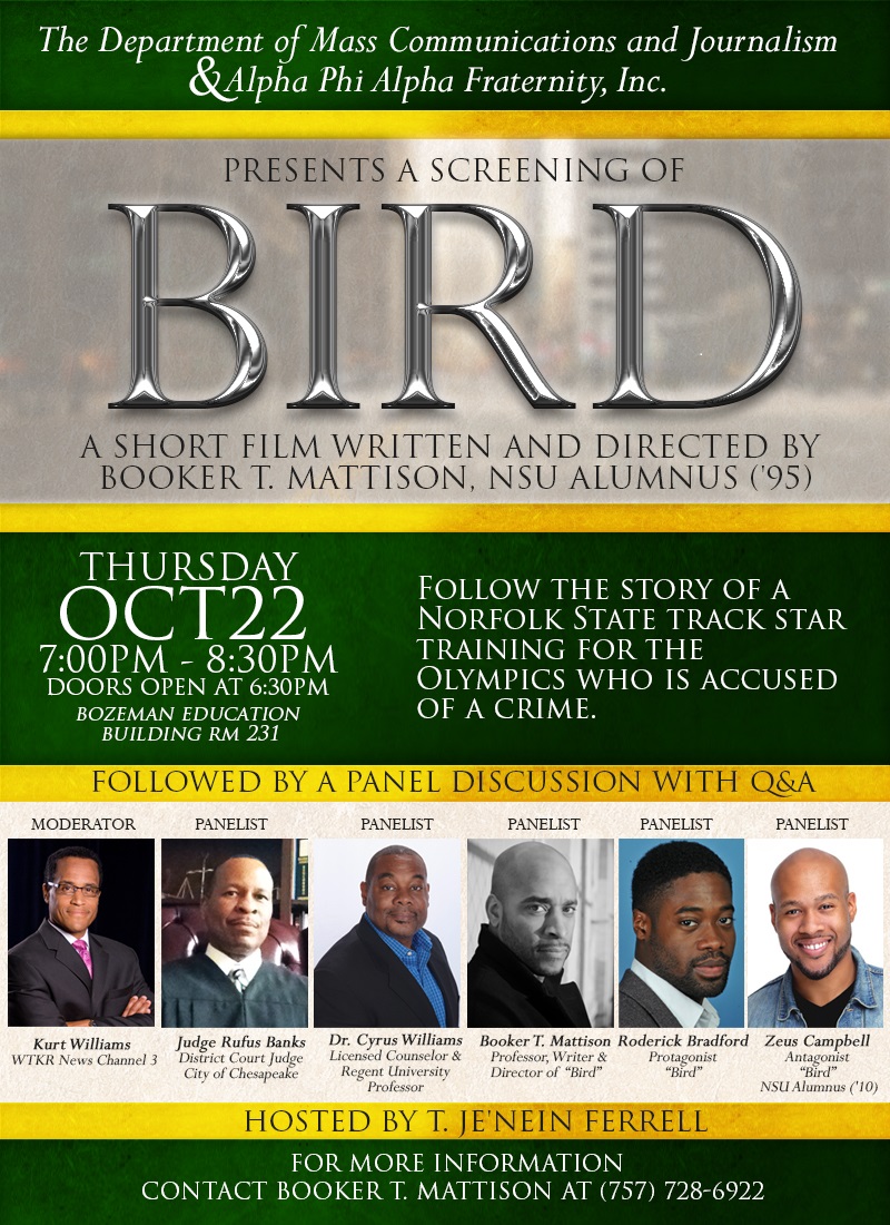 “Bird” and wrongful imprisonment discussion on Norfolk State campus Oct.&nbsp;22