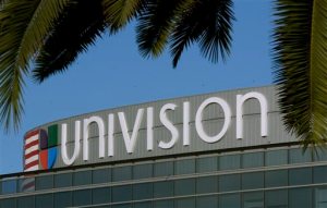 FILE - This Aug. 5, 2003, file photo, shows the exterior of Univision's Los Angeles headquarters. Univision is the latest media company to sell its wares straight to watchers online as it prepares for an initial public offering, which the company announced in July 2015. (AP Photo/Reed Saxon, File)