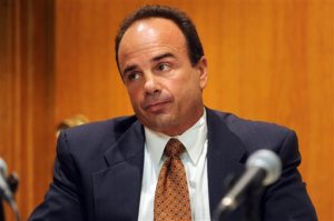 FILE - In this Sept. 11, 2012, file photo, former Bridgeport Mayor Joseph Ganim appears in Superior Court, in Bridgeport, Conn. Ganim, who spent seven years behind bars for corruption, enters the Tuesday, Nov. 3, 2015, election as the endorsed candidate of the hard-luck citys most powerful party after defeating two-term incumbent Mayor Bill Finch in the Democratic primary. (Ned Gerard/Hearst Connecticut Media via AP) MANDATORY CREDIT
