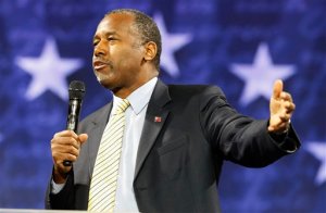 Republican Presidential candidate Dr. Ben Carson speaks at Liberty University in Lynchburg, Va., Wednesday, Nov. 11, 2015.   (AP Photo/Steve Helber)