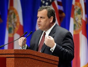 Republican presidential candidate New Jersey Gov. Chris Christie, addresses the Sunshine Summit in Orlando, Fla., Saturday, Nov. 14, 2015. (AP Photo/John Raoux)
