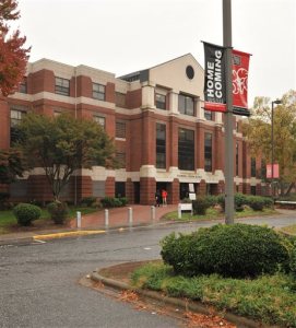 A fatal shooting was reported around 1:20 a.m. Sunday, Nov. 1, 2015, near Wilson Hall, pictured here, and Gleason-Hairston Terrace on the campus of Winston-Salem State University in Winston-Salem, N.C. School officials say one student is dead and another wounded after a shooting at Winston-Salem State University.  (Walt Unks/Winston-Salem Journal via AP)