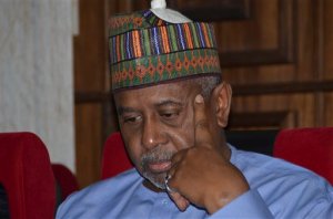 FILE- In this  Tuesday, Sept.1, 2015 file photo, Nigeria's former national security adviser Sambo Dasuki attends a hearing to face charges of possessing weapons illegally, at the Federal High Court in Abuja, Nigeria. Nigerias leader has ordered the arrest of the former presidents national security adviser for allegedly stealing billions of dollars meant to buy weapons to fight Boko Haram Islamic extremists rampaging across northeast Nigeria. Thousands of needless Nigerian deaths would have been avoided if the money had been properly spent, Femi Adesina, an adviser to President Muhammadu Buhari, said in a statement Tuesday, Nov. 17, 2015  (AP Photo/ file)