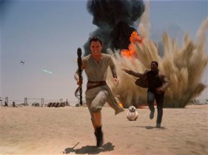 This photo provided by Disney shows Daisey Ridley as Rey, left, and John Boyega as Finn, in a scene from the new film, "Star Wars: The Force Awakens," directed by J.J. Abrams. On Wednesday, Jan. 20, 2016, The Walt Disney Co. announced that the new release date for, Star Wars: Episode VIII will be Dec. 15, 2017. (Film Frame/Disney/Lucasfilm via AP)