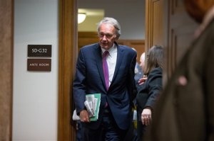 In this photo taken July 23, 2015 Sen. Ed Markey, D-Mass. walks on Capitol Hill, in Washington. Markey is blocking President Barack Obamas nominee to head the Food and Drug Administration. Markey said in a statement Monday, Jan. 25, 2016, that hes put a hold on Dr. Robert Califfs nomination. (AP Photo/Andrew Harnik)