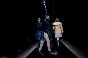 Models wear creations as part of Balmain men's Fall-Winter 2016/2017 fashion collection presented in Paris, Saturday, Jan. 23, 2016. (AP Photo/Kamil Zihnioglu)