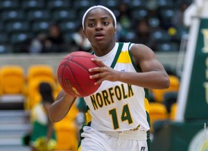 Host North Carolina A&T scored 26 points off 28 Norfolk State turnovers in a 64-53 Lady Aggies' win on Monday afternoon at Corbett Sports Center. Photo from NSUSpartans.com.