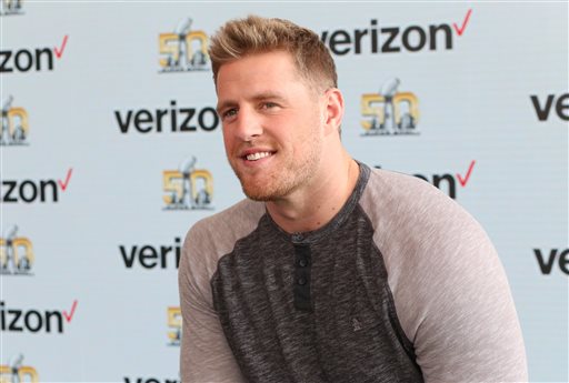 Houston Texans Defensive End J.J. Watt appears at a Super Bowl event promoting the Verizon Virtual Reality Game Winner Experience on Thursday, Feb. 4, 2016, in San Francisco. Watt said hes knows concussions are part of the risk of playing football. (AP Photo/John Carucci)