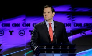 Republican presidential candidate, Sen. Marco Rubio, R-Fla., looks on during a Republican presidential primary debate at The University of Houston, Thursday, Feb. 25, 2016, in Houston. (AP Photo/David J. Phillip)