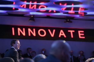 Facebook CEO Mark Zuckerberg speaks during the awarding ceremony of the newly established Axel Springer Award in Berlin Thursday, Feb. 25, 2016. (Kay Nietfeld/pool photo via AP)