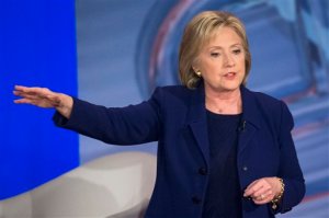 FILE - In this Feb. 3, 2016 file photo, Democratic presidential candidate Hillary Clinton speaks in Derry, N.H. The State Department watchdog has found that former Secretary of State Colin Powell and the immediate staff of former Secretary of State Condoleezza Rice also received classified national security information on their personal email accounts, Rep. Elijah Cummings, D-Md. said Thursday, Feb. 4, 2016. (AP Photo/John Minchillo, File)