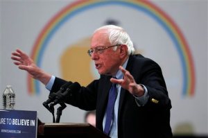 Democratic presidential candidate, Sen. Bernie Sanders, I-Vt., speaks at a campaign rally at the Twin Arrows Navajo Casino Resort in Flagstaff, Ariz., Thursday, March 17, 2016. (AP Photo/Ricardo Arduengo)