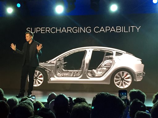 The Latest: Tesla has 115,000 reservations for new Model&nbsp;3