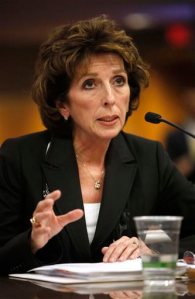 FILE - In this Dec. 14, 2011 file photo, University of California, Davis, Chancellor Linda Katehi, told lawmakers  that she never ordered campus police to use force or pepper spray on students last month, while testifying at a legislative hearing at the Capitol in Sacramento, Calif. Katehi has been placed on leave amid an uproar stemming in part from the school's hiring of consultants to improve its image, following a widely criticized protest pepper spraying incident by police. UC President Janet Napolitano's office announced Wednesday, April 27, 2016, that she is appointing an outside investigator to determine whether the actions of Chancellor Katehi have violated university policies.  (AP Photo/Rich Pedroncelli, File)