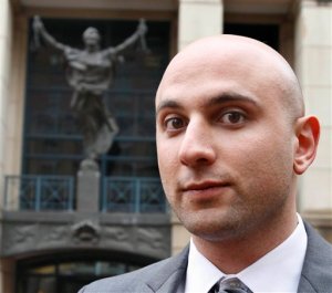 FILE - In this Jan.18, 2011 file photo, attorney Gadeir Abbas is seen outside the federal courthouse in Alexandria, Va. On Tuesday, April 5, 2016, a Muslim civil rights group filed a class-action lawsuit in federal court in Alexandria on behalf of thousands of other who have been placed on the terror watch list. The suit seeks unspecified monetary compensation. Abbas is one of the lawyers who filed it. (AP Photo/Jacquelyn Martin, File)