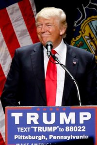 Republican presidential candidate Donald Trump speaks during a campaign rally in Pittsburgh, Wednesday, April 13, 2016. (AP Photo/Keith Srakocic)