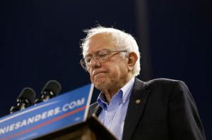 Democratic presidential candidate Sen. Bernie Sanders, I-Vt., pauses while speaking at a rally on Tuesday, May 17, 2016, in Carson, Calif. (AP Photo/Jae C. Hong)