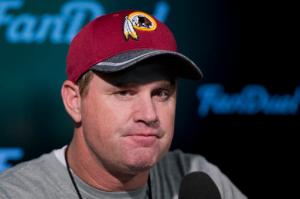 Washington Redskins' head coach Jay Gruden, speaks to reporters during a NFL football news conference at the Redskins Park in Ashburn, Va., Wednesday, May 25, 2016. (AP Photo/Manuel Balce Ceneta)
