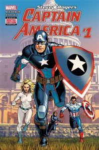 This image released by Marvel Comics shows "Captain America: Steve Rogers #1" comic book by Nick Spencer and Jesus Saiz. The new comic book hit stands on Wednesday, May 25, 2016. (Marvel Comics via AP)