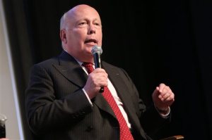 FILE - In this June 6, 2015 file photo, Julian Fellowes speaks at a "Downton Abbey" Q&A Panel at the Writers Guild Theater in Beverly Hills, Calif. Fellowes' "Doctor Thorne," a four-part series on Amazon will debut Friday, May 20, 2016 with Tom Hollander in the title role. (Photo by Rich Fury/Invision/AP, File)