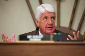 House Natural Resources Committee Chairman Rep. Rob Bishop, R-Utah, speaks on Capitol Hill in Washington, Wednesday, May 25, 2016, during the committee's markup hearing on H.R. 5278, Puerto Rico Oversight, Management, and Economic Stability Act. (AP Photo/Evan Vucci)