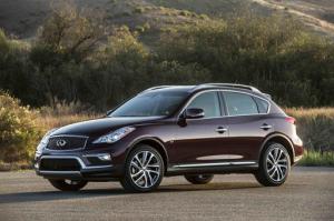 This undated photo provided by Infiniti shows the 2016 Infiniti QX50. Infiniti cut the base price for its 2016 QX50 SUV while adding more features and more rear-seat legroom. (Drew Phillips/Infiniti via AP) MANDATORY CREDIT