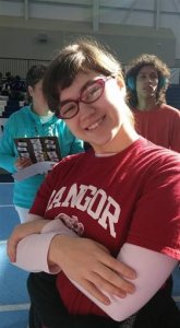 In this photo provided by Rebecca Guildford and taken sometime between 2014 and 2016, Hallee Sorenson, of Bangor, Maine, poses for a photo in the Bangor area. Guildford's Facebook post calling for people to help her autistic cousin have a better birthday has been shared more than 150,000 times on the social media website. (Allyson Seel-Sorenson/Courtesy of Rebecca Guildford via AP)