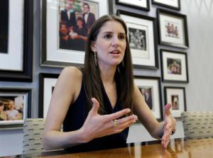 In this June 1, 2016 photo, Alana Feld, executive vice president and producer for Feld Entertainment, gestures during an interview Wednesday, June 1, 2016, in Palmetto, Fla. Now that Ringling Bros. and Barnum & Bailey has retired it's iconic elephants, executives under the big top say they must do more to draw a younger generation of fans, many of whom are glued to their smartphones and screens. (AP Photo/Chris O'Meara)