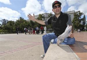 Robert Nadell from San Diego, sits in Balboa Park, a place he calls "one of the most beautiful parks in the world", Tuesday, May 24, 2016, in San Diego. Nadell says his concern about the future led him to prepare with savings and insurance". Demand for long-term care is expected to increase as the nation ages, but the majority of Americans 40 and older lack confidence in their ability to pay for it. (AP Photo/Lenny Ignelzi)
