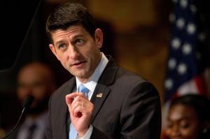 FILE - In this April 27, 2016 file photo, House Speaker Paul Ryan of Wis., gives a speech at Georgetown University in Washington. Speaker Ryan's longshot Republican primary challenger Paul Nehlen hopes to capitalize on a boost of publicity thanks to the surprise weekend endorsement of former Alaska Gov. Sarah Palin. But the underdog still faces a steep climb to knock off the popular Ryan who has millions in the bank, won re-election with more than 60 percent of the vote and was courted by many of his Republican colleagues to run for president this year. (AP Photo/Andrew Harnik File)