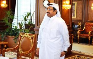 Mohammed bin Saleh al-Sada, Qatar's minister of energy and industry, arrives at his office in Doha, Qatar, Tuesday, May 24, 2016. The oil market is slowly recovering from its steep drop over the past two years but crude is still not trading at a "fair price" to encourage necessary investment, Qatar's energy and industry minister said Tuesday, ahead of next week's meeting of OPEC producers. (AP Photo/Adam Schreck)