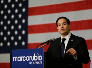 Sen. Marco Rubio, R-Fla. speaks to supporters at a primary election party, Tuesday, Aug. 30, 2016, in Kissimmee, Fla. (AP Photo/John Raoux)