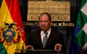 Bolivia's Government Minister Carlos Romero speaks during a press conference at the government palace in La Paz, Bolivia, Thursday, Aug. 25, 2016. Striking informal miners in Bolivia kidnapped and beat to death the country's deputy government minister after he traveled to the area to mediate in the bitter conflict over mining laws, officials said late Thursday. Romero called it a "cowardly and brutal killing" and asked that the miners turn over the body of deputy minister Rodolfo Illanes. (AP Photo/Juan Karita)