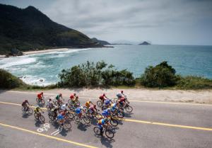 In this photo released by the IOC, cyclists compete in the men's road cycling race C4-5, during the Paralympic Games in Rio de Janeiro, Brazil, Saturday, Sept. 17, 2016. (Simon Bruty/OIS, IOC via AP)