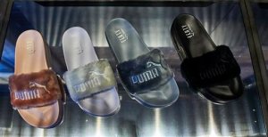 Part of Rihanna's "FENTY"  x Puma collection as seen at the Pop-Up Shop Opening on Tuesday, Sept. 6, 2016 in New York (Photo by Robert Altman/Invision/AP)