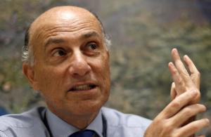 FILE - In this April 22, 2015, file photo, Sidney Levy speaks during an interview, in Rio de Janeiro, Brazil. The CEO of the Rio Olympics says his privately funded operating budget will need just under $30 million in public funding to meet its obligations. Chief executive officer Sidney Levy had pledged that only private money would be used to run the games, though that promise was broken just over a month ago when the committee requested a bailout from the city of Rio de Janeiro and the federal government. (AP Photo/Silvia Izquierdo, File)