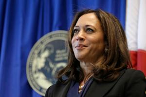 In this photo taken June 28, 2016, California Attorney General Kamala Harris listens to questions during a news conference in San Francisco. California's U.S. Senate candidates pick up dueling endorsements that point to key battlefronts in the race between the fellow Democrats. Harris is backed by state Senate leader Kevin De Leon, a blow to Loretta Sanchez who has been trying to lock up Latino support, while Sanchez wins the backing of former Republican congressman Buck McKeon as she tries to lure GOP voters who have no candidate of their own her way. (AP Photo/Eric Risberg)