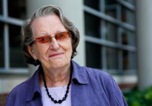 In this Aug. 11, 2016 photo, Jean Larson, widow of a donor to the Anatomy Bequest Program at the University of Minnesota Medical School, poses for a photo in Minneapolis. Once a relatively rare option, body donation has surged at medical schools, including the University of Minnesota. The increase has helped provide cadavers for dissection by first-year medical students, and for research and surgical training. (AP Photo/Andy Clayton-King)
